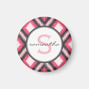 Aimant Monogramme rose d'Ikat