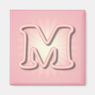 Aimant Monogramme rose M