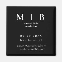 Monogramme simple B/W Mariage Enregistrer la date