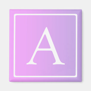 Aimant Monogramme simple   Ombre subtil rose/violet
