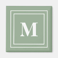 Monogramme vert Sage moderne