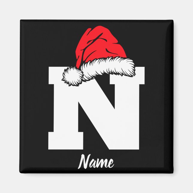 Aimant Monogrammed Family Christmas With Name  (Devant)