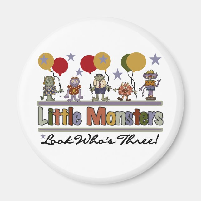 Aimant Monster 3ème anniversaire Tshirts et cadeaux (Devant)