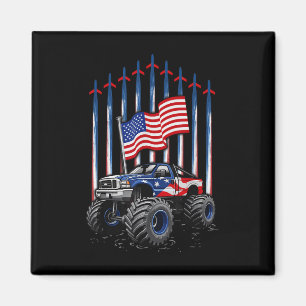 Aimant Monster Truck 4 juillet Us America Drapeau Patriot