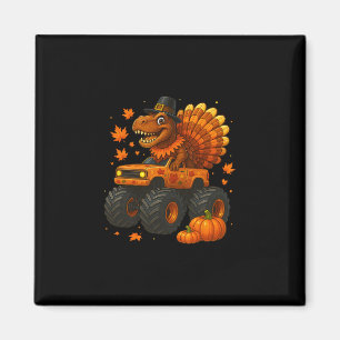 Aimant Monster Truck Trex Dinosaure Dindon automne Thanks