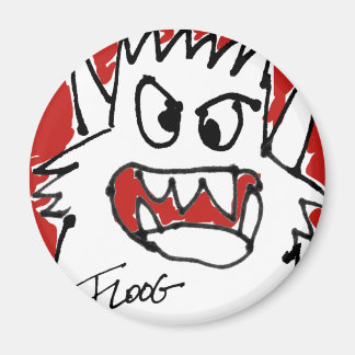 Aimant Monstre caricature rouge