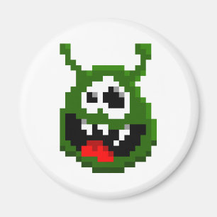 Aimant Monstre Vert - Pixel Art