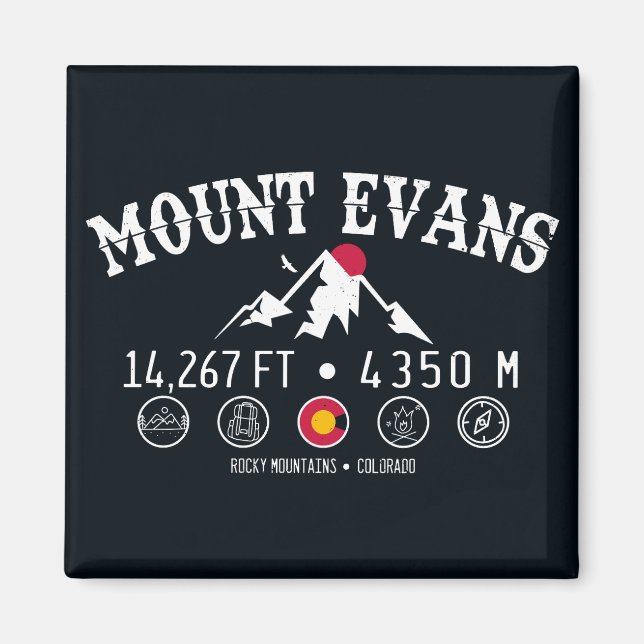 Aimant Mont Evans Wilderness 14er - Montagnes du Colorado (Devant)