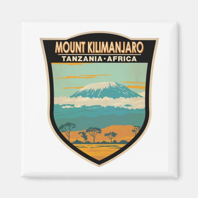 Aimant Mont Kilimandjaro Tanzanie Afrique Vintage (Devant)