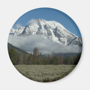 Aimant Mont Moran et nuages à Grand Teton