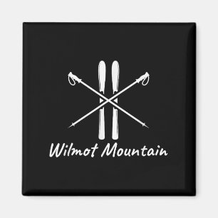 Aimant Montagne Wilmot Illinois Ski Pôles Ski Hiver V