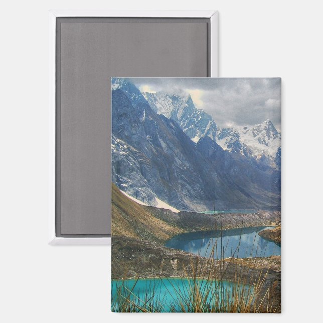 Aimant Montagnes alpines pittoresques photo (Recto/Verso)