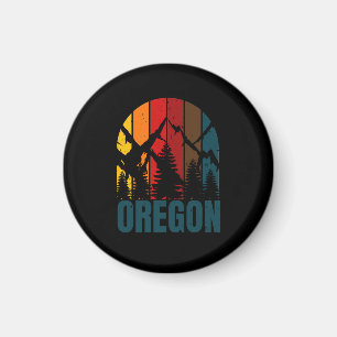 Aimant Montagnes de l'Oregon Rétro Vintage