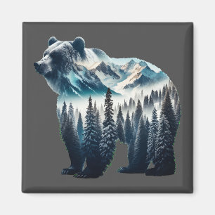 Aimant Montagnes et forêts de grizzlis