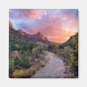 Aimant Montagnes Le Parc National De La Zion Watchman U