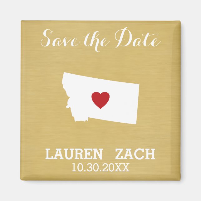 Aimant Montana Home State City Wedding Enregistrer la car (Devant)