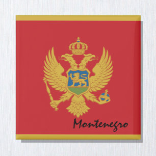 Aimant Montenegro flag & Meditarean holiday/sports fans