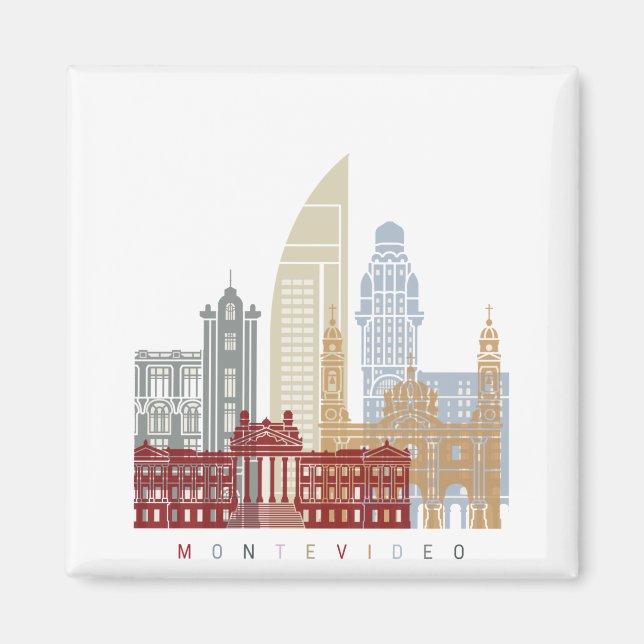Aimant Montevideo skyline poster (Devant)