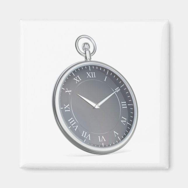 Aimant Montre de poche en argent (Devant)