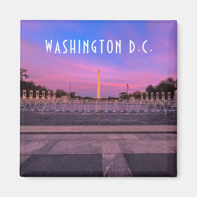Aimant Monument de Washington au coucher du soleil (Devant)