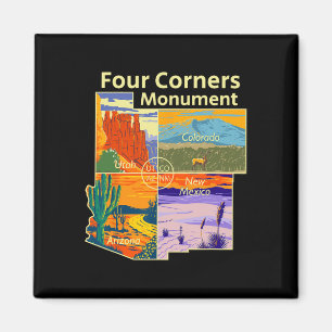 Aimant Monument vintage des quatre coins avec le parc nat