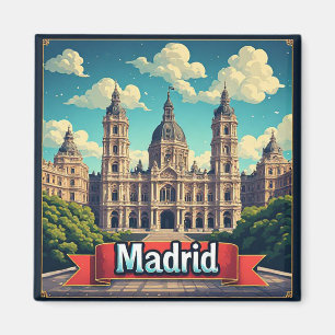 Aimant 🧲 Monuments de Madrid Souvenir de voyage Espagne