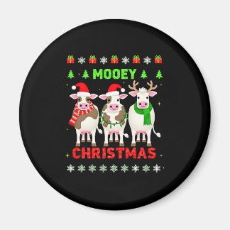 Aimant Mooey Christmas Cow Christmas Ugly Sweater Pajama 