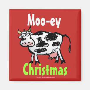 Aimant Mooey Noël Funny Red Cow