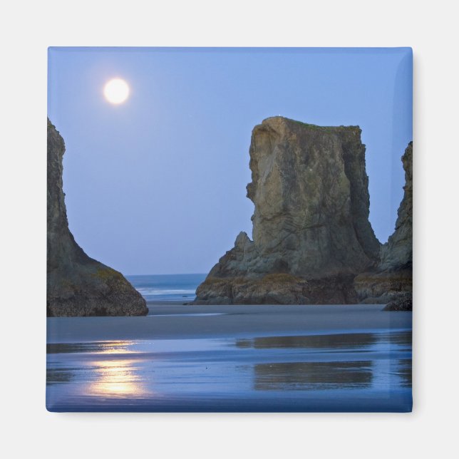 Aimant Moonset, Bandon Beach, Oregon. (Devant)
