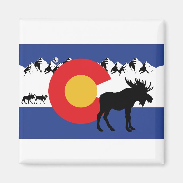 Aimant MOOSESin—Drapeau du Colorado (Devant)