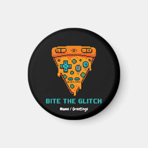 Aimant Mords le Bug Retro 8-Bit Pixel Pizza Joueur