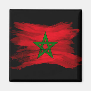 Aimant Morocco flag brush stroke, national flag