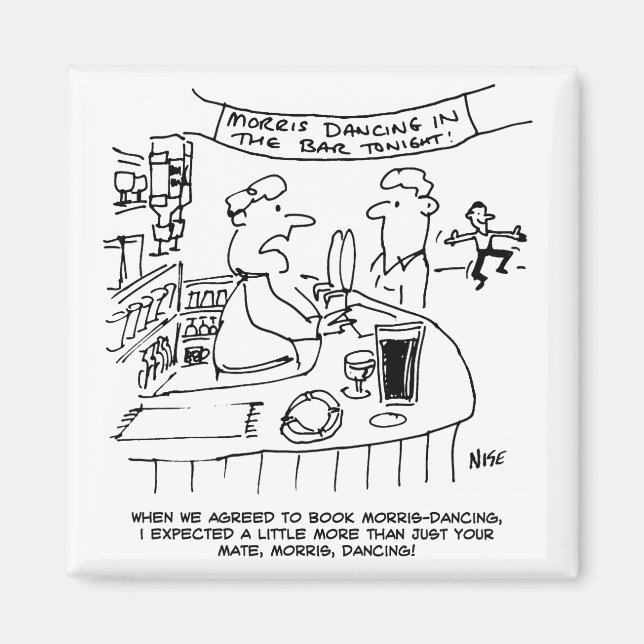 Aimant Morris Dancing in Pub. Danse Morris traditionnelle (Devant)