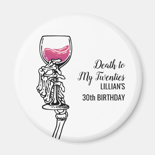 Aimant Mort à mon crâne d'anniversaire des années 20 (Devant)