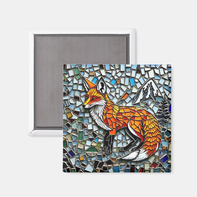 Aimant Mosaic Carrelage Fox Wildlife Art (Recto/Verso)