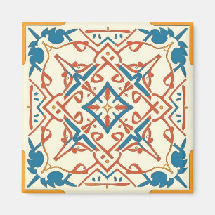 Aimant mosaïque bleue