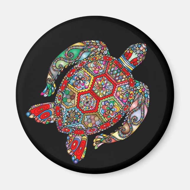 Aimant Mosaïque de tortue marine (Devant)