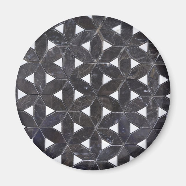 Aimant Mosaïque gris charbon | fleur de vie motif (Devant)