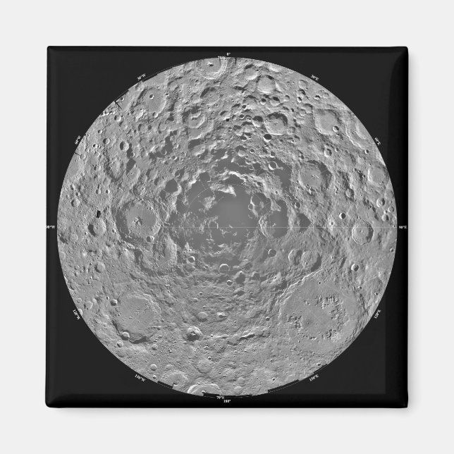Aimant Mosaïque lunaire de la région polaire sud du m (Devant)