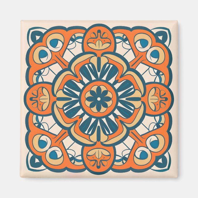 Aimant mosaïque orange (Devant)