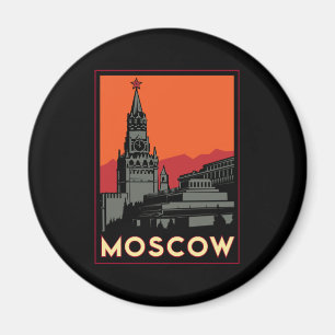 Aimant moscou russie kremlin art déco voyage rétro