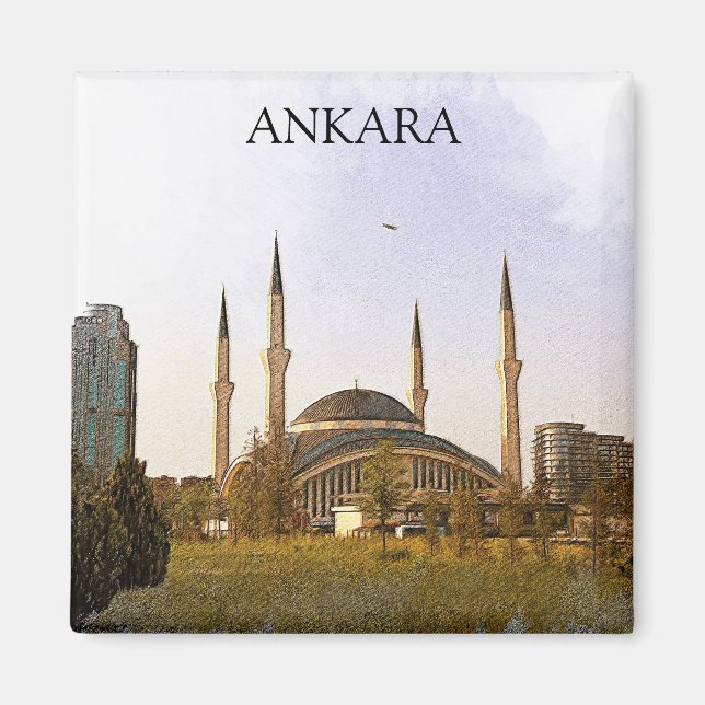 Aimant Mosquée classique Ankara Turquie Kocatepe (Devant)