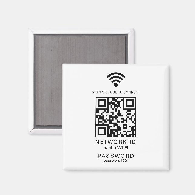 Aimant Mot De Passe Wifi Mot De Passe QR Code Scanner Mot (Recto/Verso)