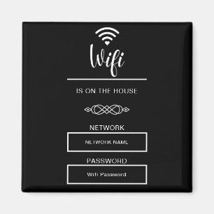 Aimant Mot de passe Wifi noir et blanc pour la maison
