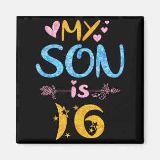 Aimant Mother father mom dad happy birthday son is 16