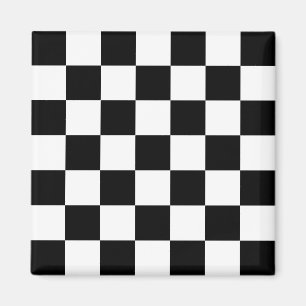 Aimant Motif à carreaux noir et blanc