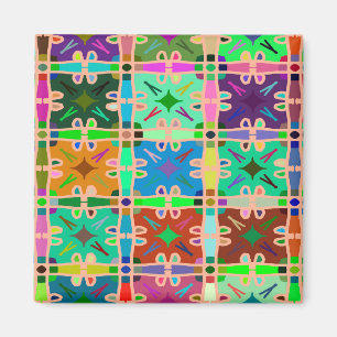 Aimant Motif abstrait multi d'art de couleur
