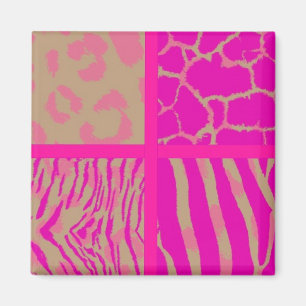 Aimant Motif animalier sauvage rose