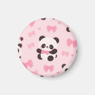 Aimant Motif Arc-en-ciel Kawaii Panda Rose