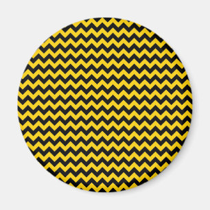 Aimant Motif Canarien Jaune Et Noir Zigzag Chevron